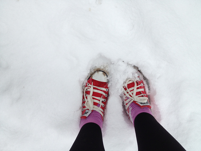 What I wore: Converse in the snow - Prettygreentea