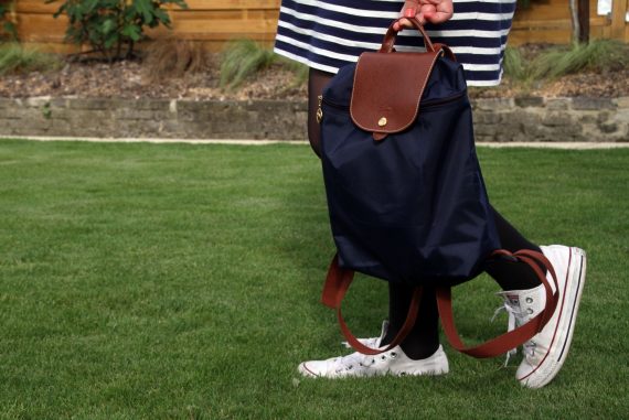 navy longchamp backpack